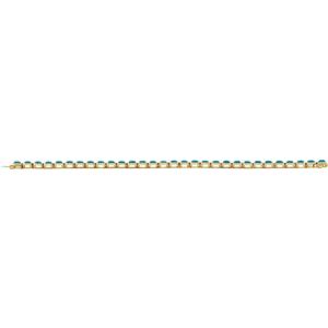 14K Yellow Gold Vermeil Natural Turquoise Line 7" Bracelet – image 4