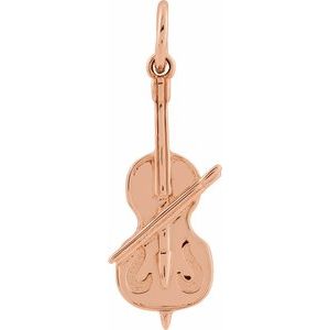 14K Rose Gold Violin Charm/Pendant