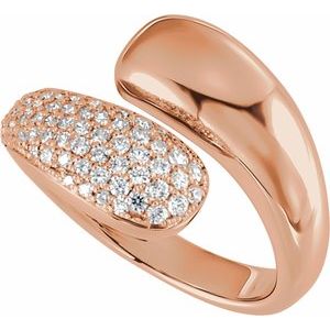 14K Rose Gold 1/2 CTW Natural Diamond Bypass Ring