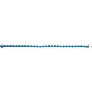 Sterling Silver Natural Turquoise Line 7" Bracelet – image 2