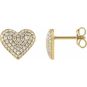 Accented Puffed Heart Earrings