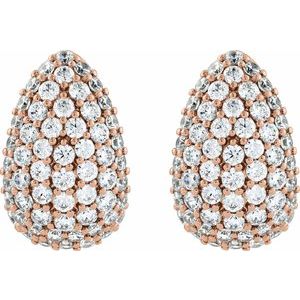 14K Rose Gold 1 3/4 CTW Lab-Grown Diamond Teardrop Earrings