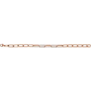 14K Rose Gold 1 1/2 CTW Lab-Grown Diamond Paperclip-Style 7" Bracelet – image 3