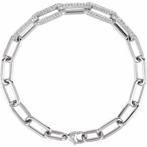 Accented Paperclip-Style Bracelet