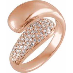 14K Rose Gold 1/2 CTW Natural Diamond Bypass Ring