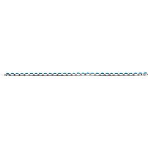 Sterling Silver Natural Turquoise Line 7" Bracelet – image 4