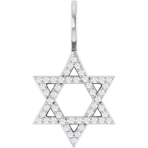 Platinum 1/5 CTW Natural Diamond Star of David Pendant