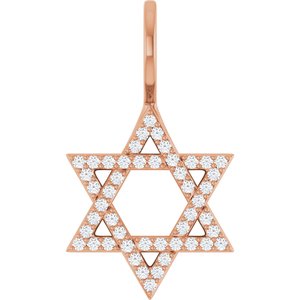 14K Rose Gold 1/5 CTW Natural Diamond Star of David Pendant
