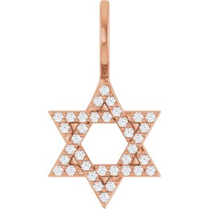 14K Rose Gold 1/6 CTW Natural Diamond Star of David Pendant