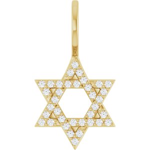 14K Yellow Gold 1/6 CTW Natural Diamond Star of David Pendant