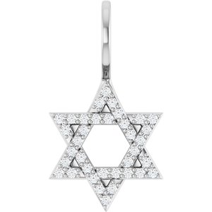 Sterling Silver 1/6 CTW Natural Diamond Star of David Pendant