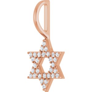 14K Rose Gold 1/8 CTW Natural Diamond Star of David Pendant