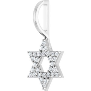 Platinum 1/8 CTW Natural Diamond Star of David Pendant