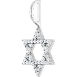 Sterling Silver 1/5 CTW Natural Diamond Star of David Pendant