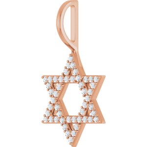 14K Rose Gold 1/5 CTW Natural Diamond Star of David Pendant