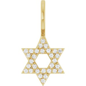 14K Yellow Gold 1/8 CTW Natural Diamond Star of David Pendant