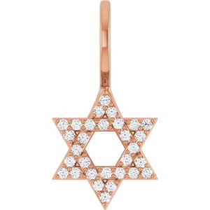 14K Rose Gold 1/8 CTW Natural Diamond Star of David Pendant