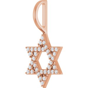 14K Rose Gold 1/6 CTW Natural Diamond Star of David Pendant