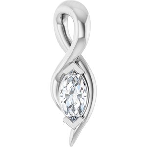 Platinum 1/8 CT Lab-Grown Diamond Freeform Pendant