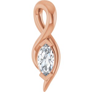 14K Rose Gold 1/8 CT Lab-Grown Diamond Freeform Pendant