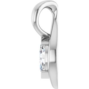 Sterling Silver 1/8 CT Lab-Grown Diamond Freeform Pendant