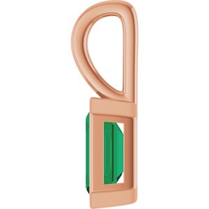 14K Rose Gold Natural Emerald Pendant