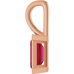 14K Rose Gold Lab-Grown Ruby Pendant