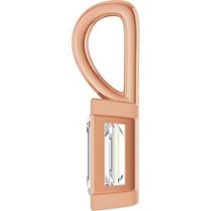 14K Rose Gold Natural White Sapphire Pendant