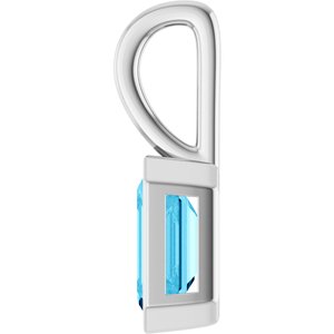Platinum Natural Aquamarine Pendant