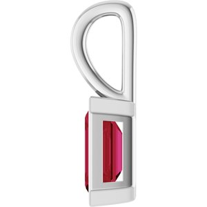 Platinum Lab-Grown Ruby Pendant