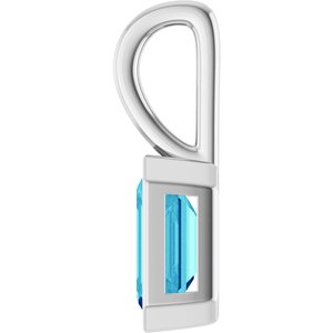 Platinum Natural Blue Zircon Pendant