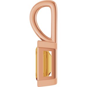 14K Rose Gold Natural Citrine Pendant