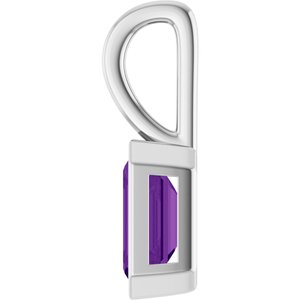 Platinum Natural Amethyst Pendant