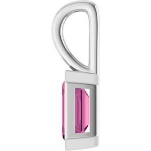 Platinum Natural Pink Tourmaline Pendant