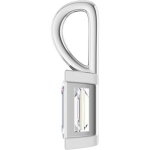 Sterling Silver Natural White Sapphire Pendant