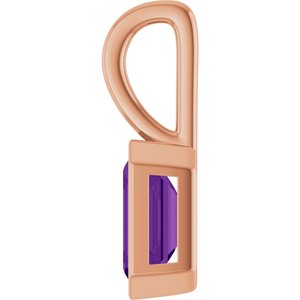 14K Rose Gold Natural Amethyst Pendant