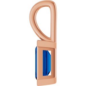14K Rose Gold Natural Blue Sapphire Pendant