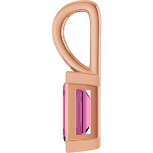 14K Rose Gold Natural Pink Tourmaline Pendant