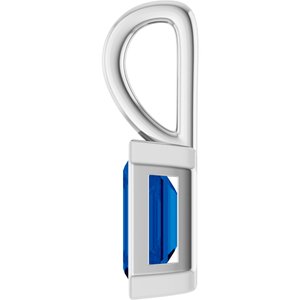 Platinum Lab-Grown Blue Sapphire Pendant