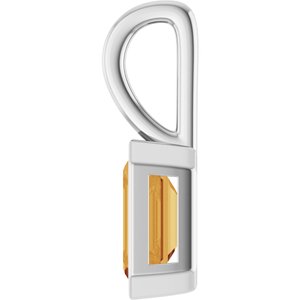 Platinum Natural Citrine Pendant