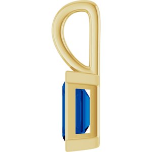 14K Yellow Gold Natural Blue Sapphire Pendant