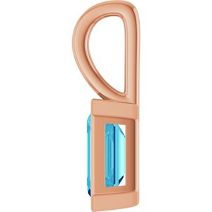 14K Rose Gold Natural Blue Zircon Pendant