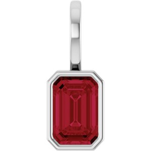 14K White Gold Natural Ruby Pendant