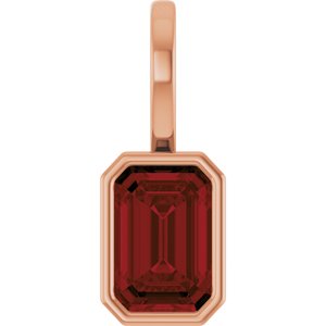 14K Rose Gold Natural Mozambique Garnet Pendant