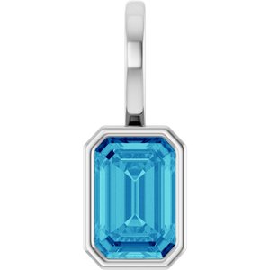 Platinum Natural Blue Zircon Pendant