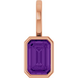 14K Rose Gold Natural Amethyst Pendant