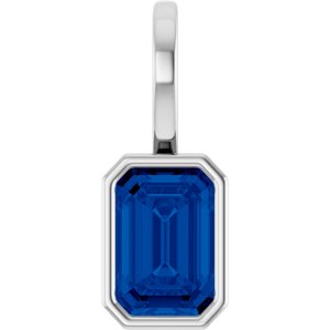 Sterling Silver Natural Blue Sapphire Pendant