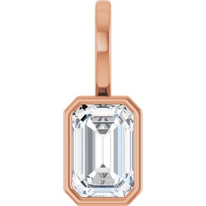 14K Rose Gold Natural White Sapphire Pendant