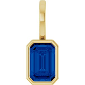 14K Yellow Gold Natural Blue Sapphire Pendant