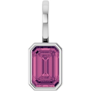 Platinum Natural Pink Tourmaline Pendant